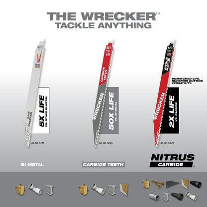Milwaukee 48-01-7711 WRECKER Multi-Material SAWZALL Blade 12" 7/11TPI Bulk 100