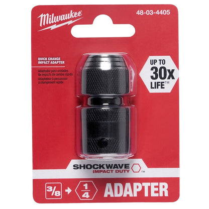Milwaukee 48-03-4405  SHOCKWAVE 3/8 SQ TO 1/4 Hex Impact Adapter