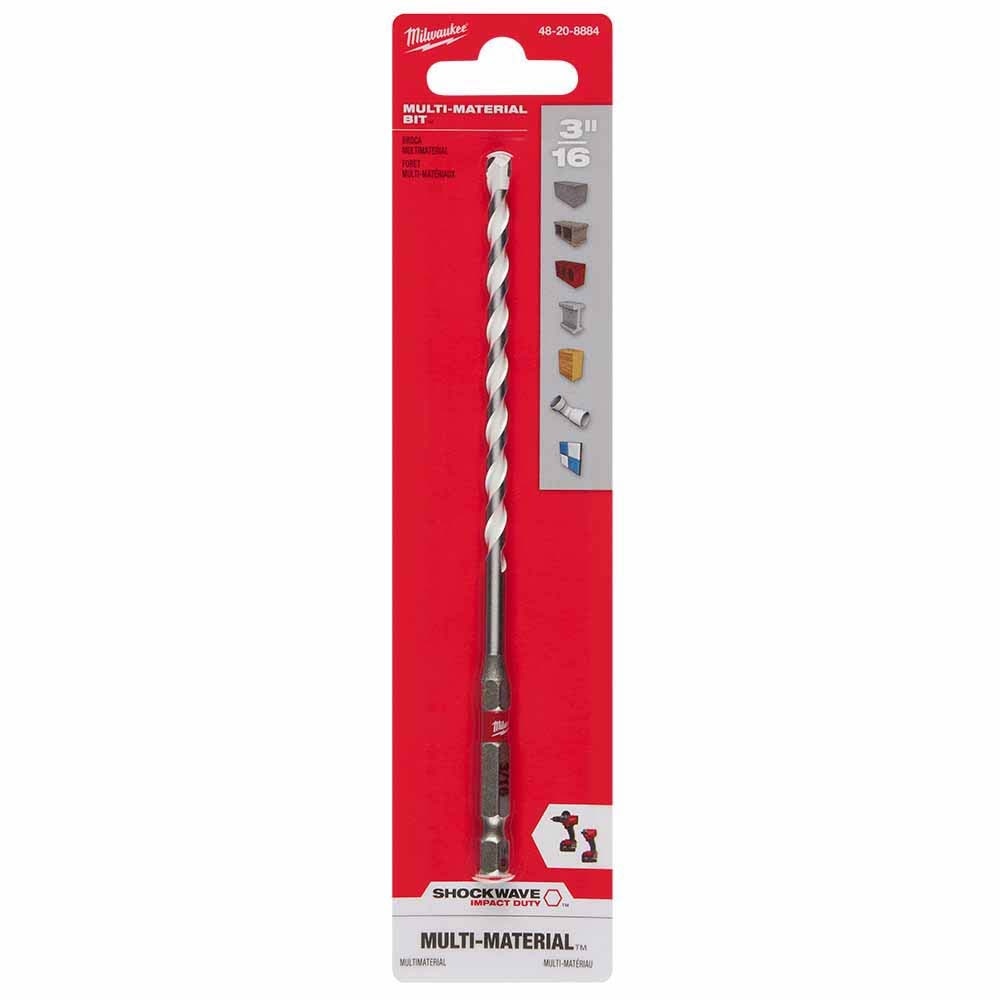Milwaukee 48-20-8884 3/16" x 4" x 6" SHOCKWAVE Impact Duty Carbide Multi-Material Drill Bit