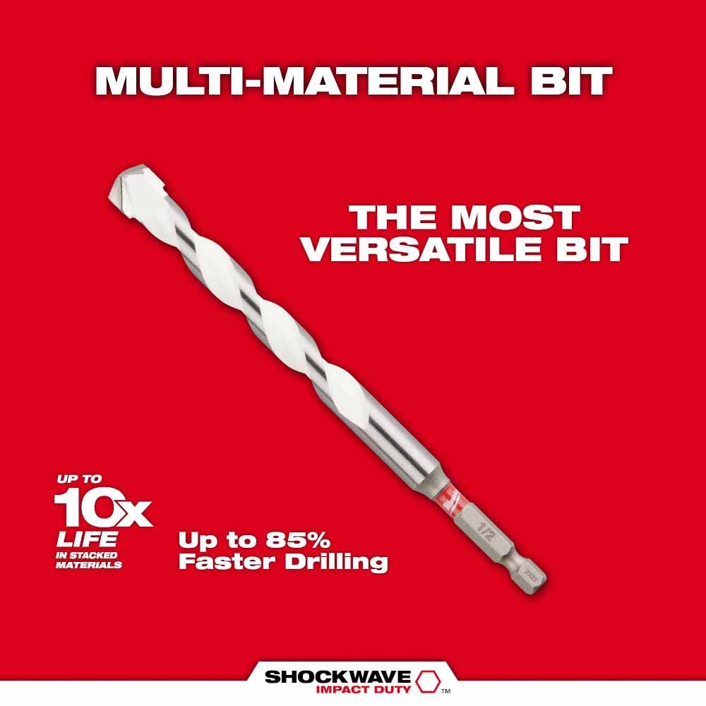 Milwaukee 48-20-8898 SHOCKWAVE Impact Duty Carbide Multi-Material Drill Bit Set - 5PC