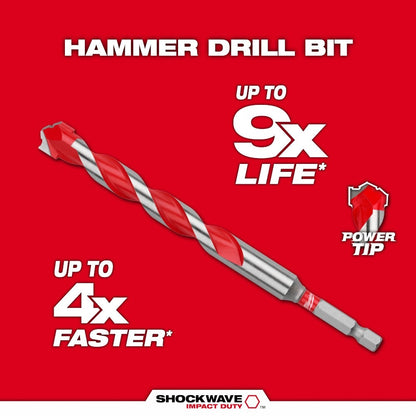 Milwaukee 48-20-9057 7pc. Large SHOCKWAVE™ Carbide Hammer Drill Bit Kit