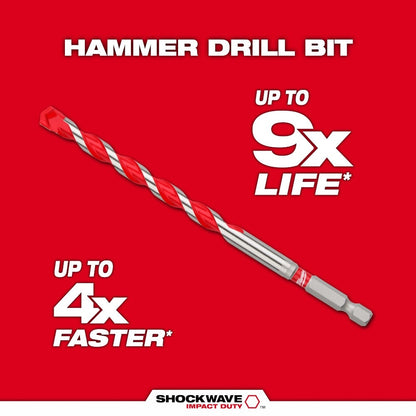 Milwaukee 48-20-9100 1/8" x 2" x 3-1/3" SHOCKWAVE™ Carbide Hammer Drill Bit Bulk 25PK