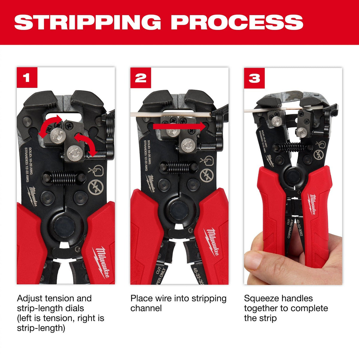 Milwaukee 48-22-3082 Self-Adjusting Wire Stripper & Cutter