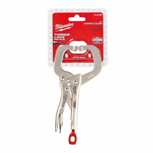 Milwaukee 48-22-3532 6 " TORQUE LOCK LOCKING C-CLAMP WITH REGULAR JAWS