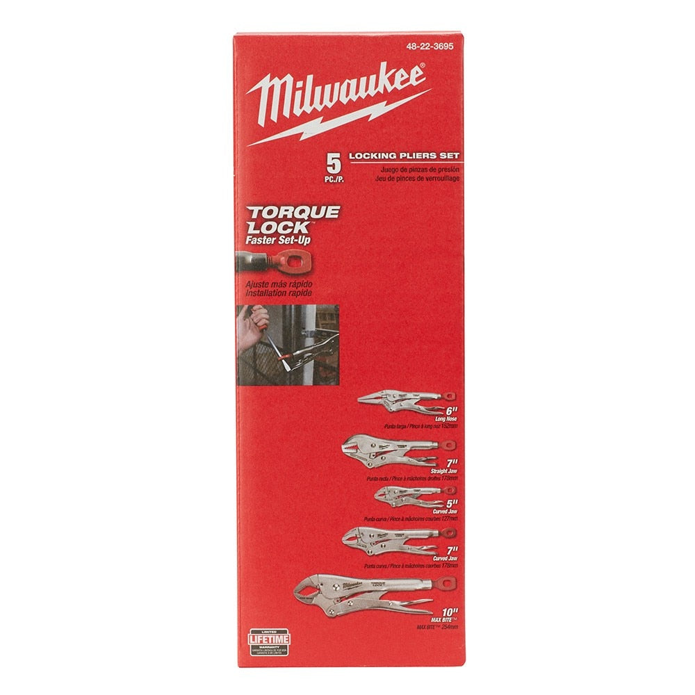 Milwaukee 48-22-3695 5PC TORQUE LOCK LOCKING PLIERS KIT