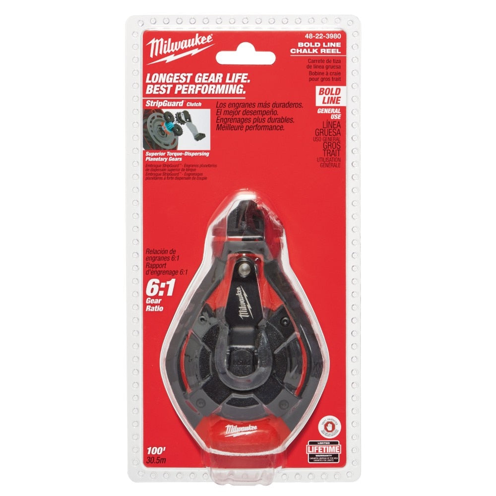 Milwaukee 48-22-3980 100' BOLD LINE CHALK N REEL BARE