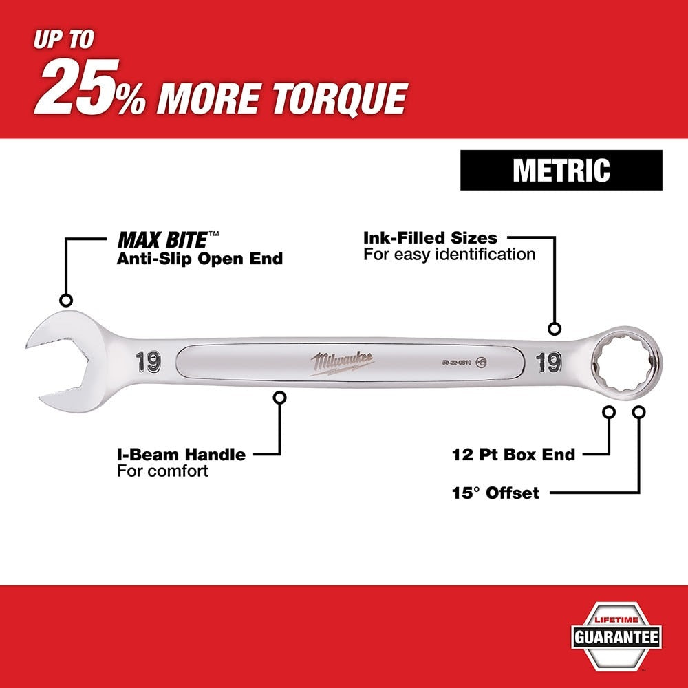 Milwaukee 48-22-9507 7 Piece Combination Wrench Set - Metric