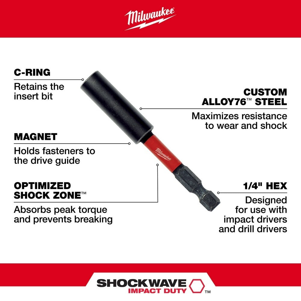 Milwaukee 48-32-2350 SHOCKWAVE Conduit Reaming Bit Holder for 1/2", 3/4" & 1" EMT