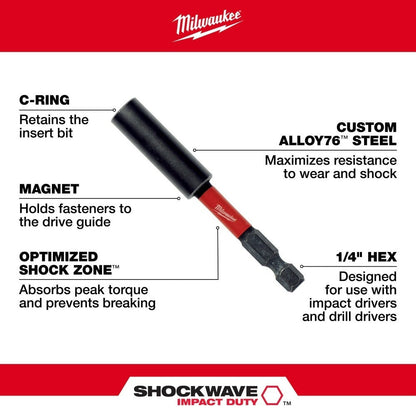 Milwaukee 48-32-2350 SHOCKWAVE Conduit Reaming Bit Holder for 1/2", 3/4" & 1" EMT