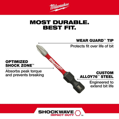 Milwaukee 48-32-4485 T25 Torx Shockwave 2" Power Bit
