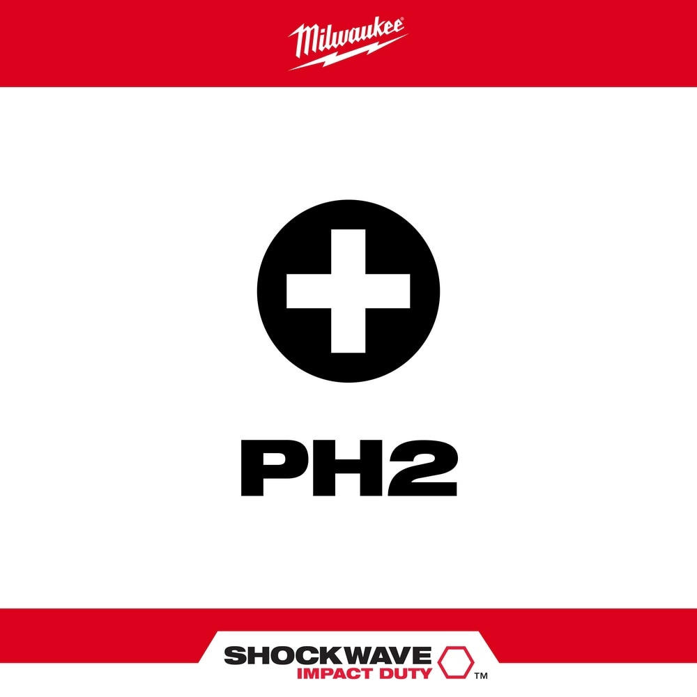 Milwaukee 48-32-4564 SHOCKWAVE 3.5" PH2 Impact Bit 5PK