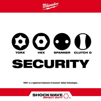 Milwaukee 48-32-4620 SHOCKWAVE 9PC 1" Security Impact Bit Set