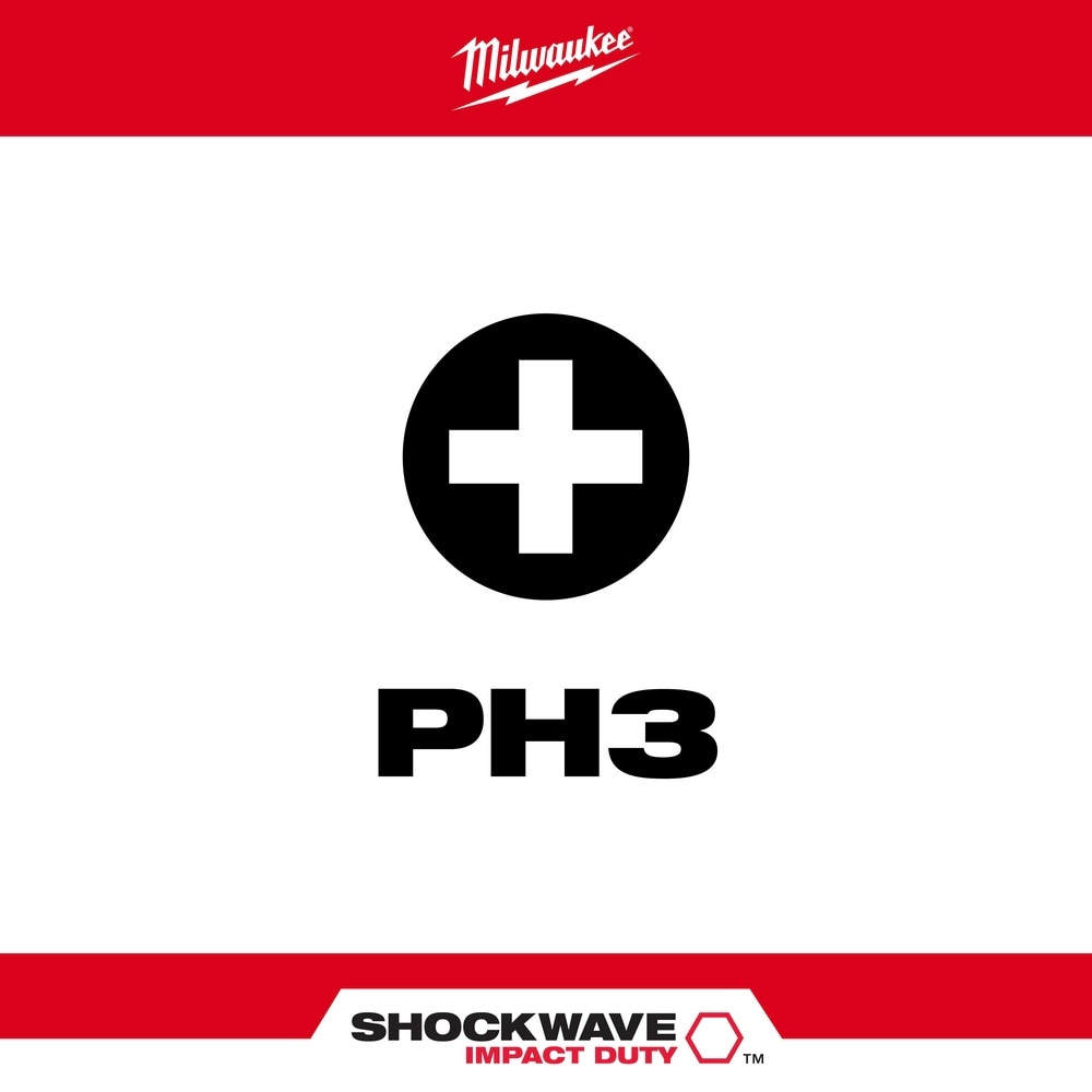 Milwaukee 48-32-4663 SHOCKWAVE 1" PH3 Impact Bit 5PK