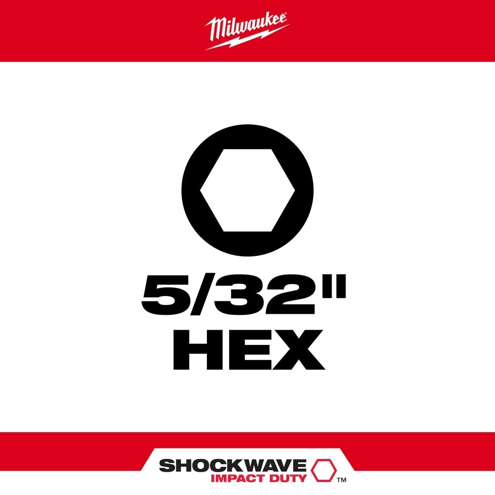 Milwaukee 48-32-4706 SHOCKWAVE™ Impact Hex 5/32 in. Insert Bit