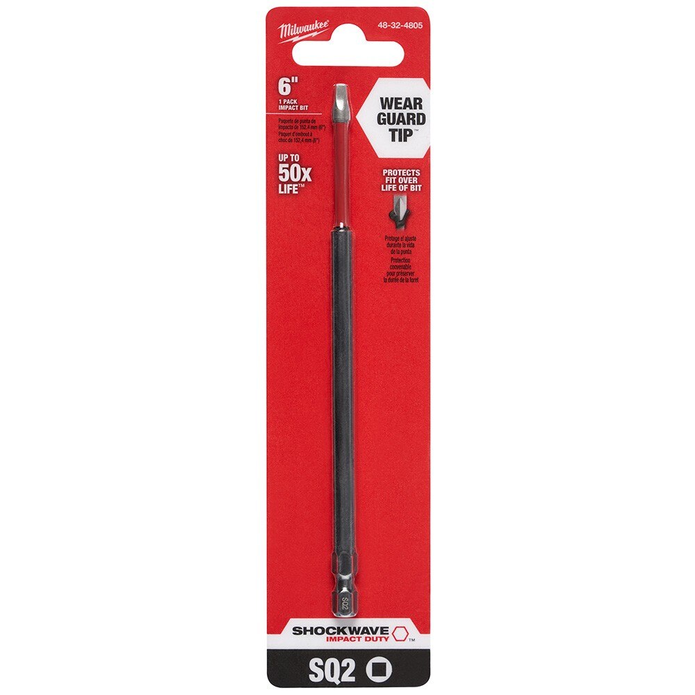 Milwaukee 48-32-4805 SHOCKWAVE 6" SQ2 Impact Bit