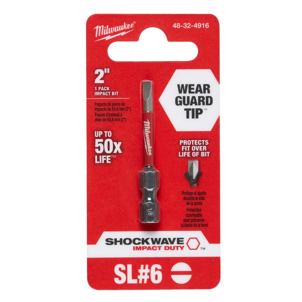 Milwaukee 48-32-4916 SHOCKWAVE 2" SL 1/8 Impact Bit