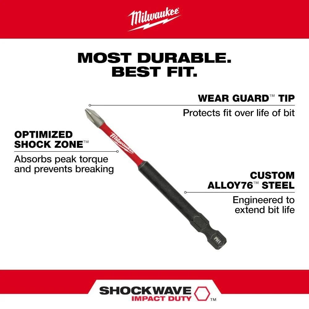 Milwaukee 48-32-5162 SHOCKWAVE Impact Duty 60PC Drill, Drive & Fasten PACKOUT Set