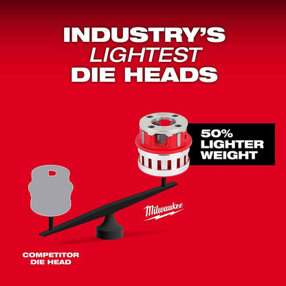 Milwaukee 48-36-1060 1/2" - 2" High Speed NPT Portable Pipe Threading Forged Aluminum Die Head Kit