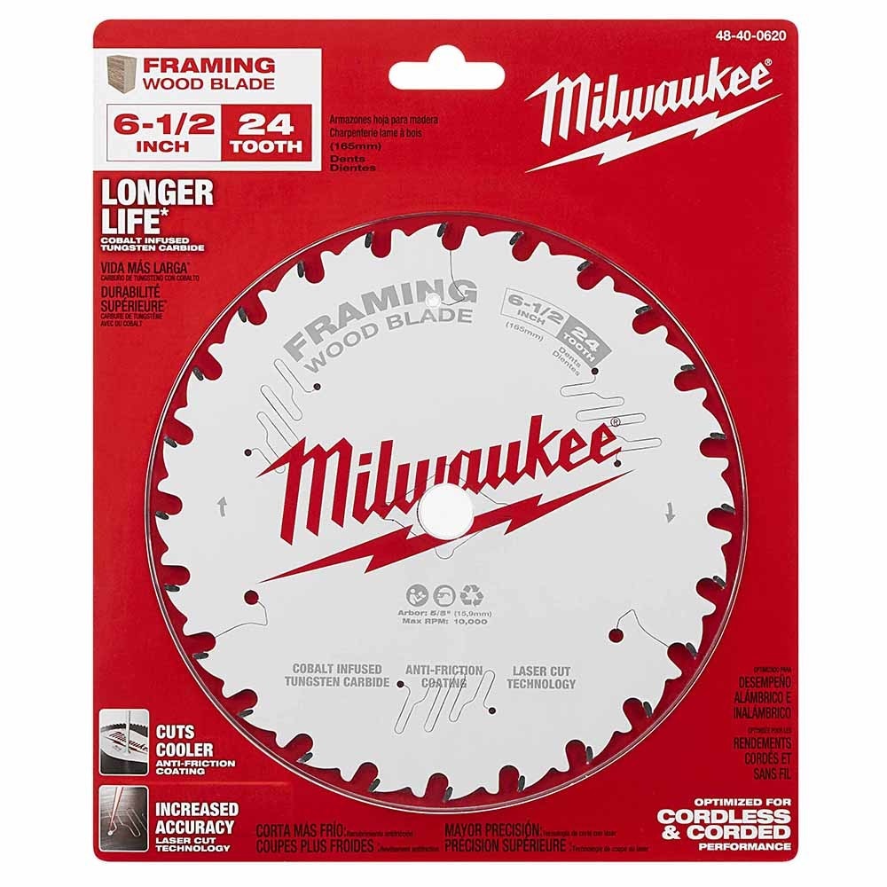 Milwaukee 48-40-0620 6-1/2" 24T Framing Circular Saw Blade