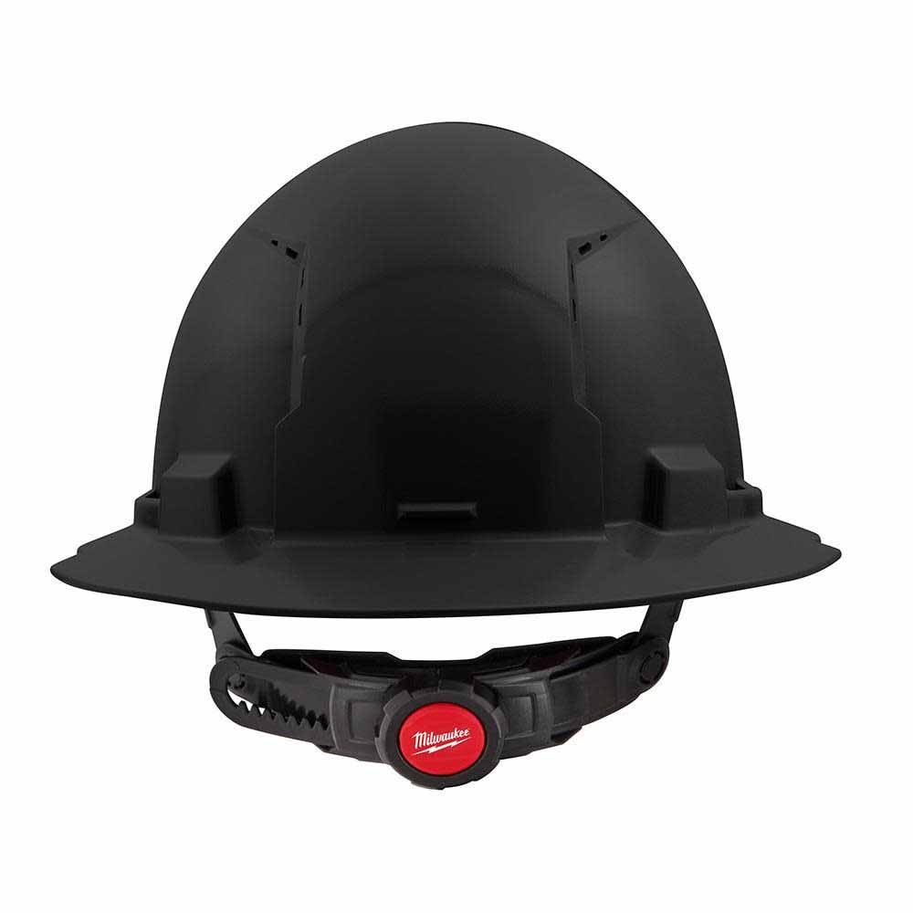 Milwaukee 48-73-1231 Black Full Brim Vented Hard Hat with 6PT Ratcheting Suspension – Type 1 Class C
