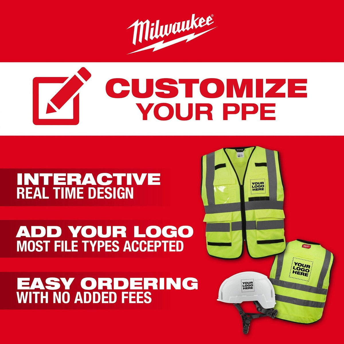 Milwaukee 48-73-1653 BOLT Yellow Full Brim Safety Helmet – Type 2, Class E