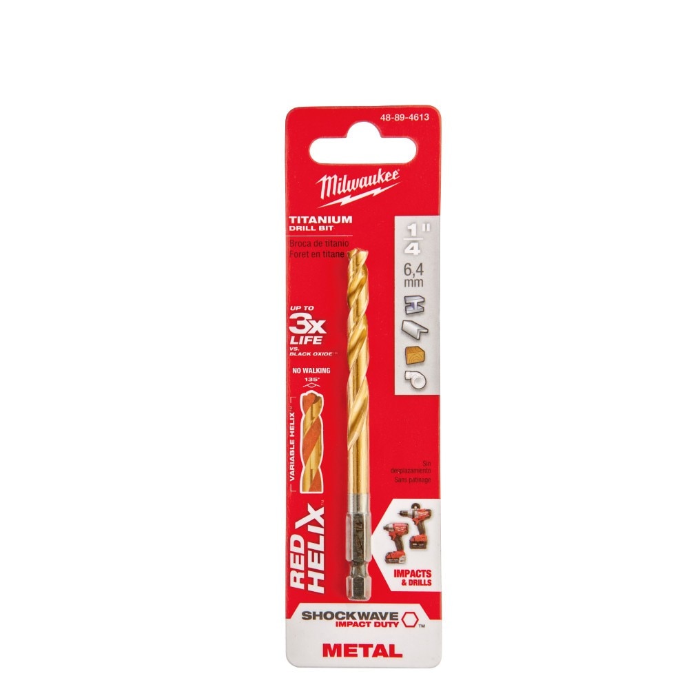 Milwaukee  48-89-4613 1/4" Titanium Shockwave Drill Bit