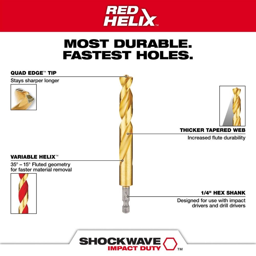 Milwaukee 48-89-4637 SHOCKWAVE Impact Duty Titanium Drill Bit Set (7-Piece)