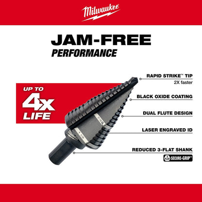 Milwaukee 48-89-9209 Milwaukee #9 Step Bit 7/8" & 1-1/8"