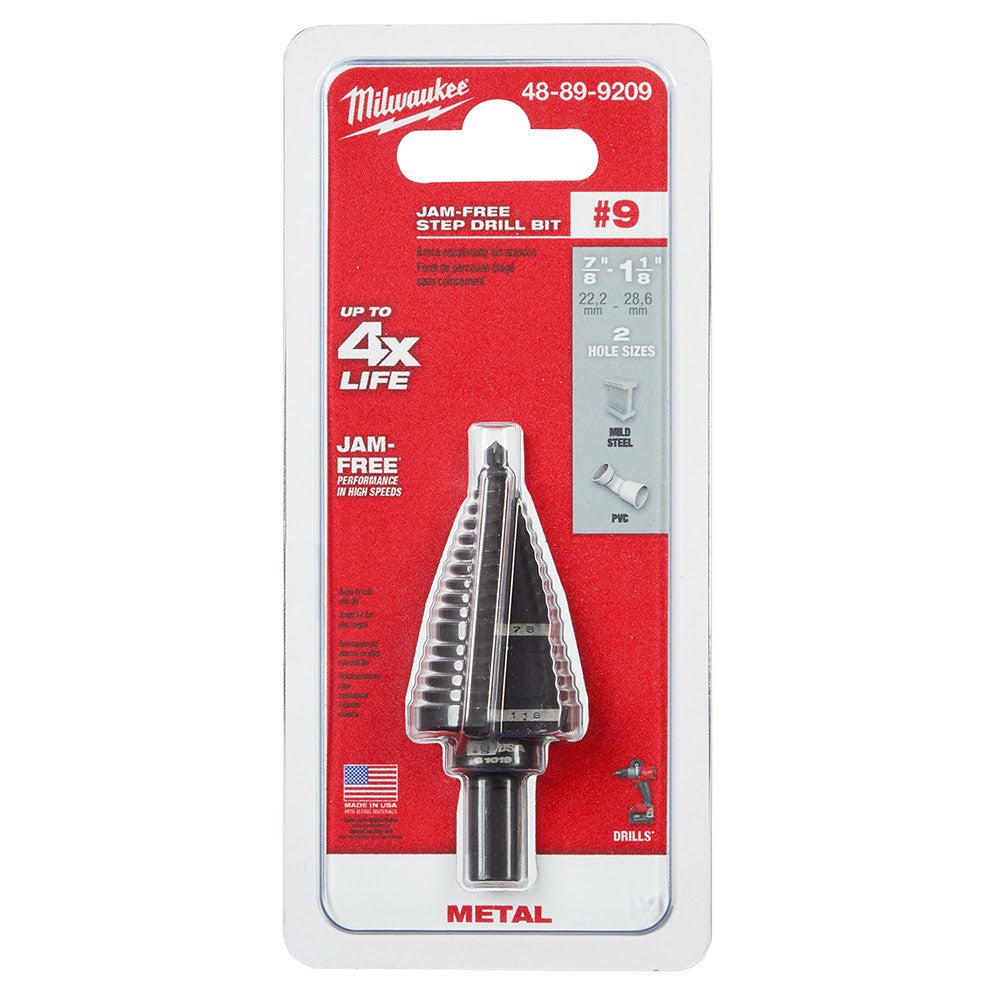 Milwaukee 48-89-9209 Milwaukee #9 Step Bit 7/8" & 1-1/8"