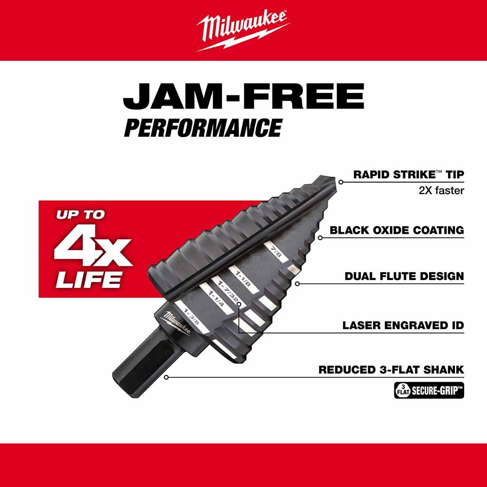 Milwaukee 48-89-9223 Milwaukee 4pc Set (#1, #4, #7, #12)