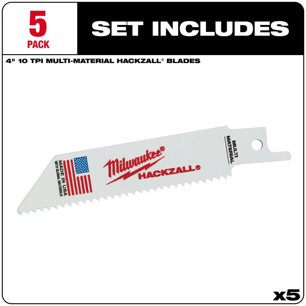 Milwaukee 49-00-5410 M12 Hackzall Blade Multi-Material 5-Pack