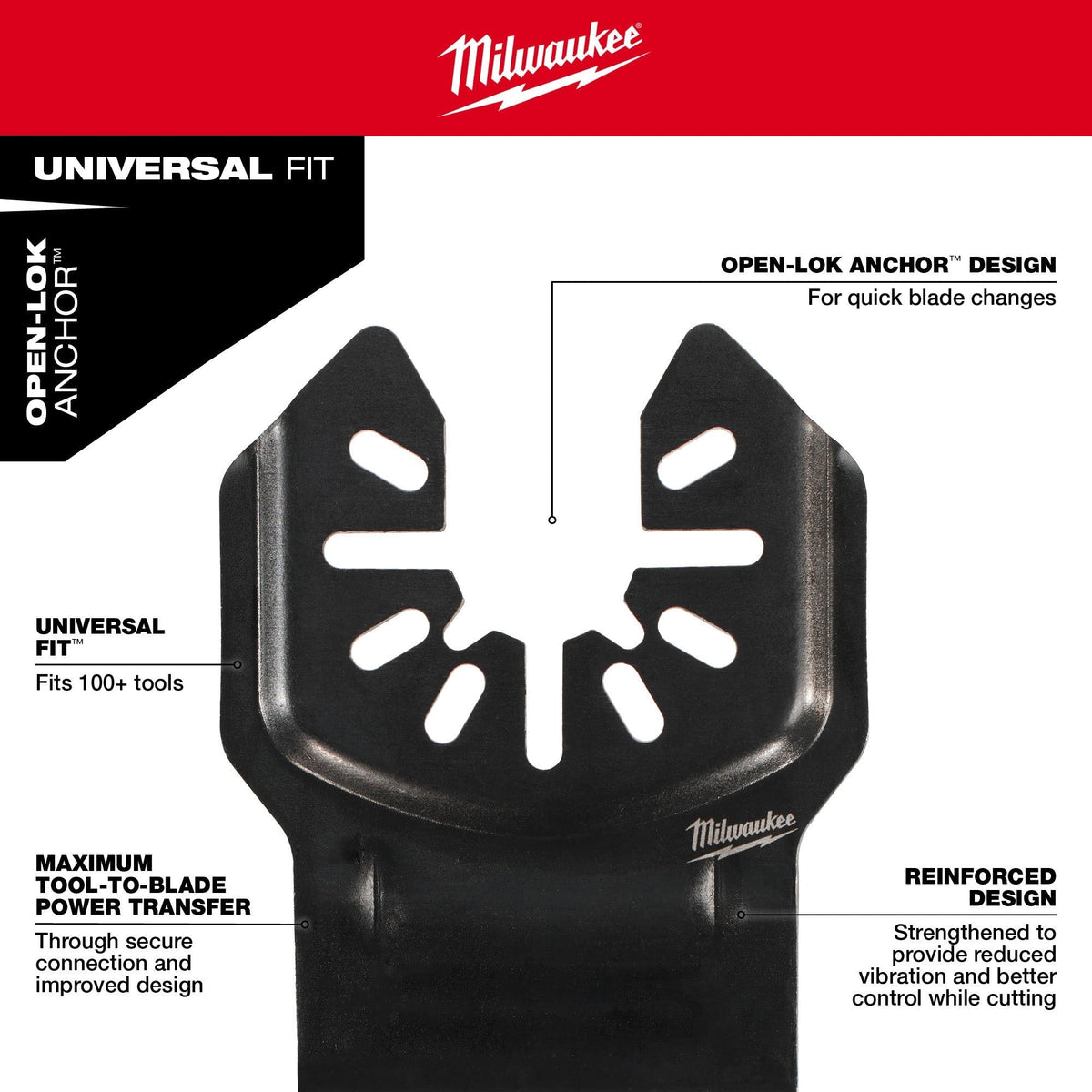 Milwaukee 49-10-9114 Universal Fit OPEN-LOK 15PC Oscillating Multi-Tool Blade Kit w/ Modular Case