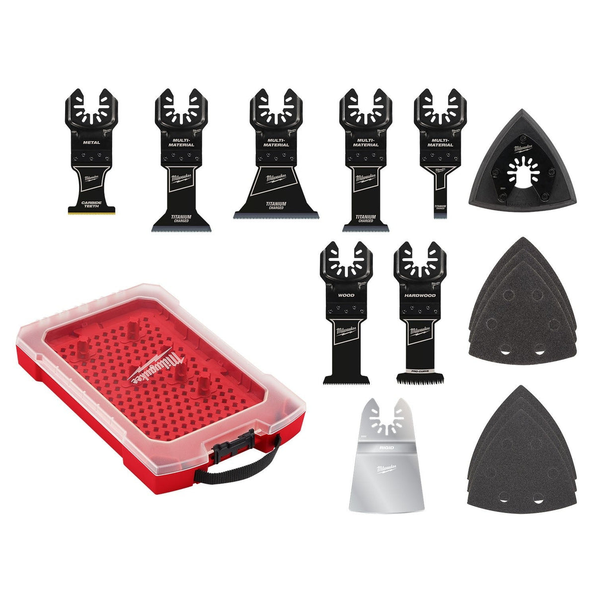 Milwaukee 49-10-9114 Universal Fit OPEN-LOK 15PC Oscillating Multi-Tool Blade Kit w/ Modular Case