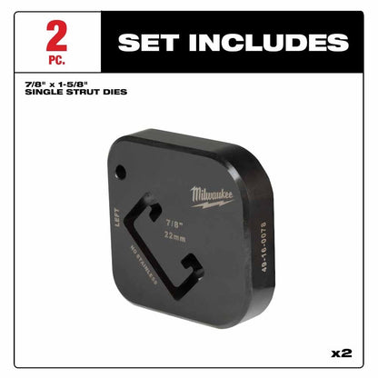 Milwaukee 49-16-0078 7/8" x 1-5/8" Single Strut Shearing Dies