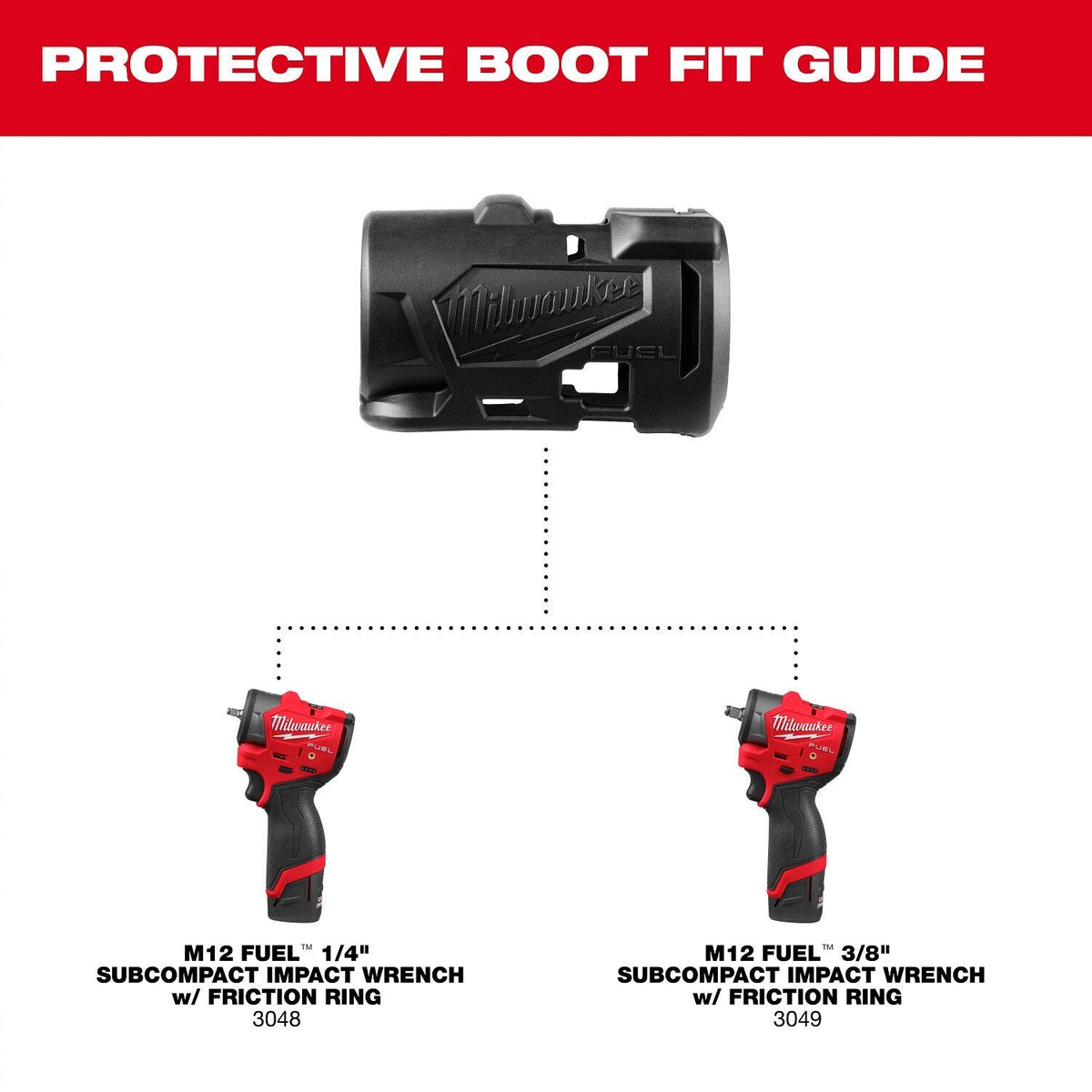 Milwaukee 49-16-3049 M12 FUEL Subcompact Impact Wrench Protective Boot