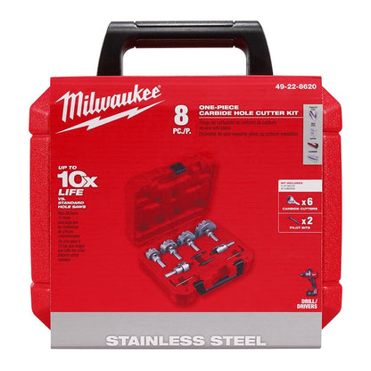 Milwaukee 49-22-8620 ONE-PIECE CARBIDE HOLE CUTTER KIT: 8PC