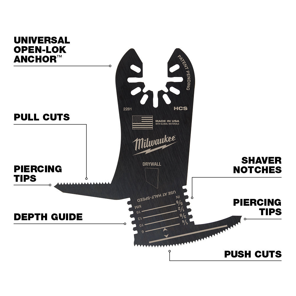 Milwaukee  49-25-2281 Milwaukee® OPEN-LOK™ 5-IN-1 DRYWALL BLADE 1PK
