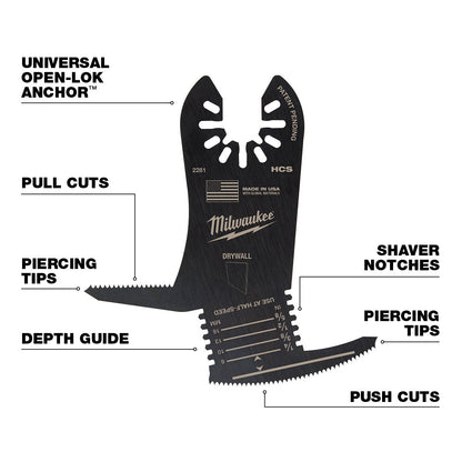Milwaukee  49-25-2281 Milwaukee® OPEN-LOK™ 5-IN-1 DRYWALL BLADE 1PK