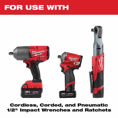 Milwaukee 49-66-6803 Shockwave Impact Duty Socket 1/2" Drive 16-Piece MM Packout Set