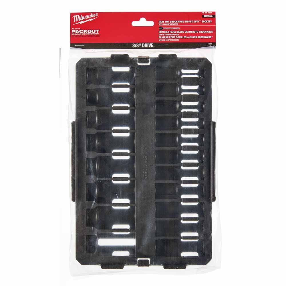 Milwaukee 49-66-6831 Shockwave Impact Duty Socket 3/8" Drice 19-Piece MM Tray Only