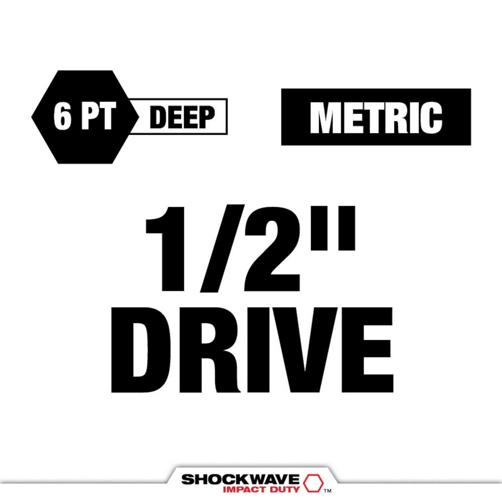 Milwaukee 49-66-7830 SHOCKWAVE Impact Duty 1/2 Drive Metric 3PC Lug Nut Wheel Socket Set