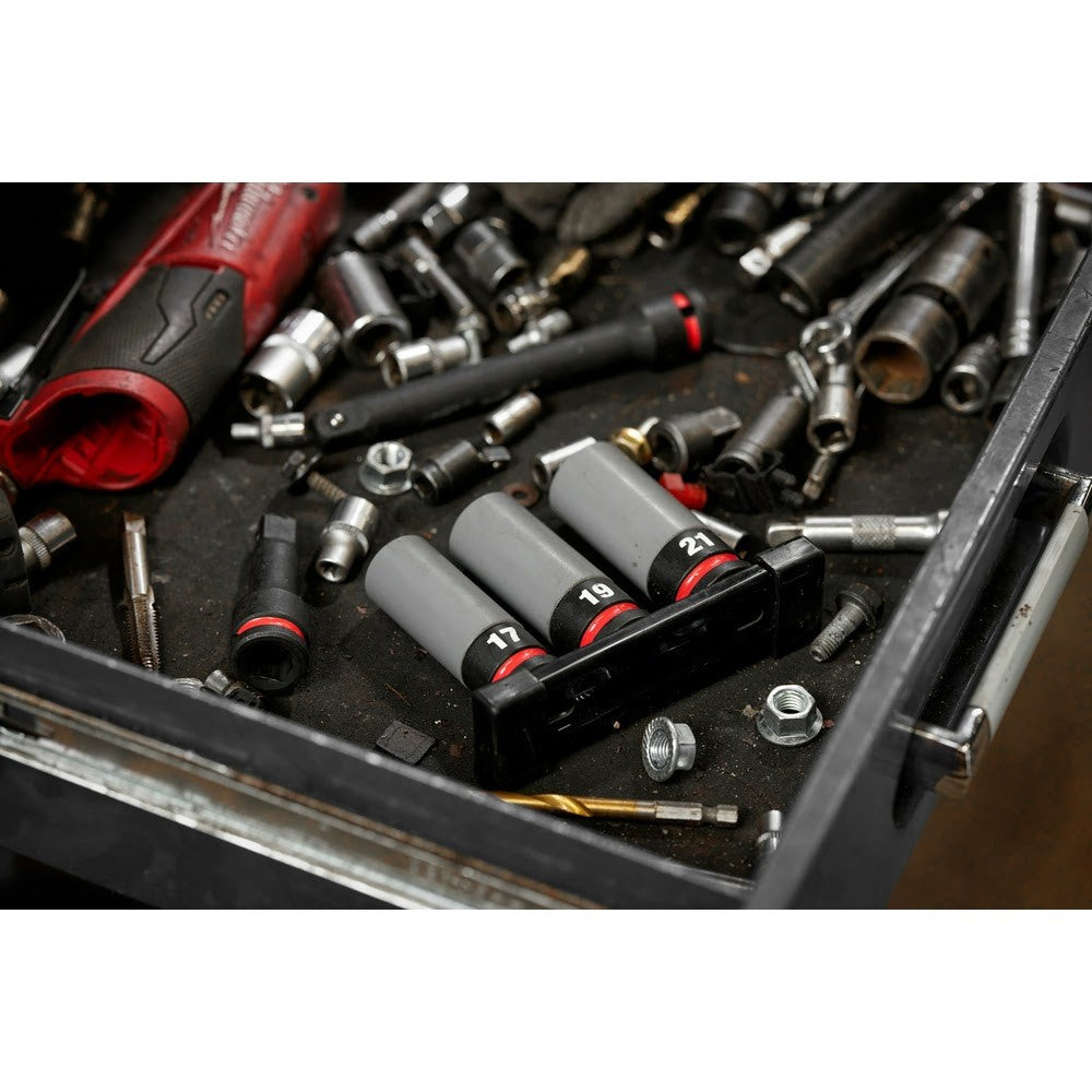 Milwaukee 49-66-7830 SHOCKWAVE Impact Duty 1/2 Drive Metric 3PC Lug Nut Wheel Socket Set