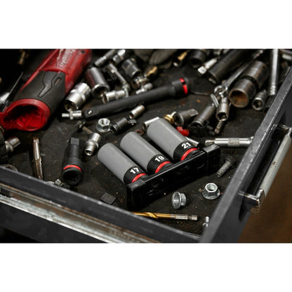 Milwaukee 49-66-7830 SHOCKWAVE Impact Duty 1/2 Drive Metric 3PC Lug Nut Wheel Socket Set