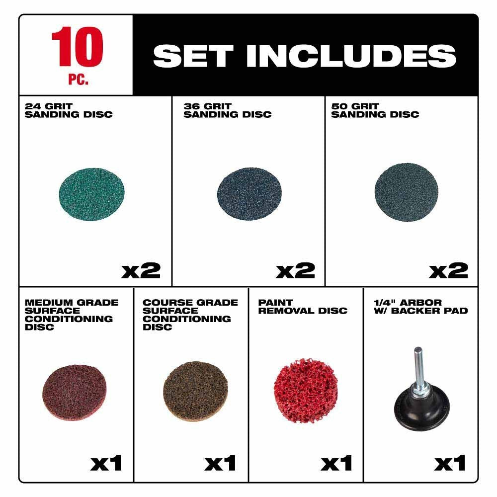 Milwaukee 49-92-9000 10PC 2" Quick Change Disc Kit