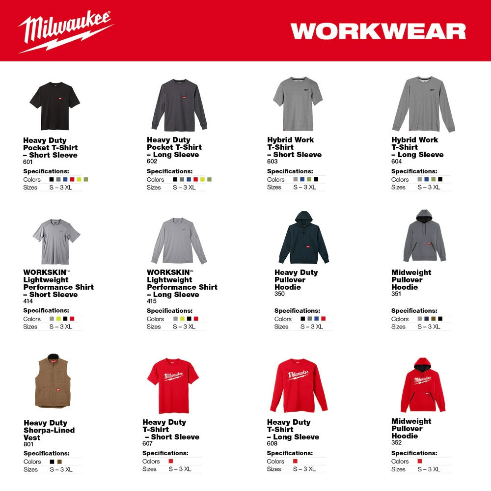Milwaukee 607R Heavy Duty T-Shirt - Short Sleeve Logo Red