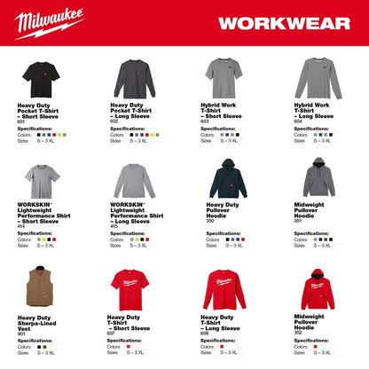 Milwaukee 607R Heavy Duty T-Shirt - Short Sleeve Logo Red