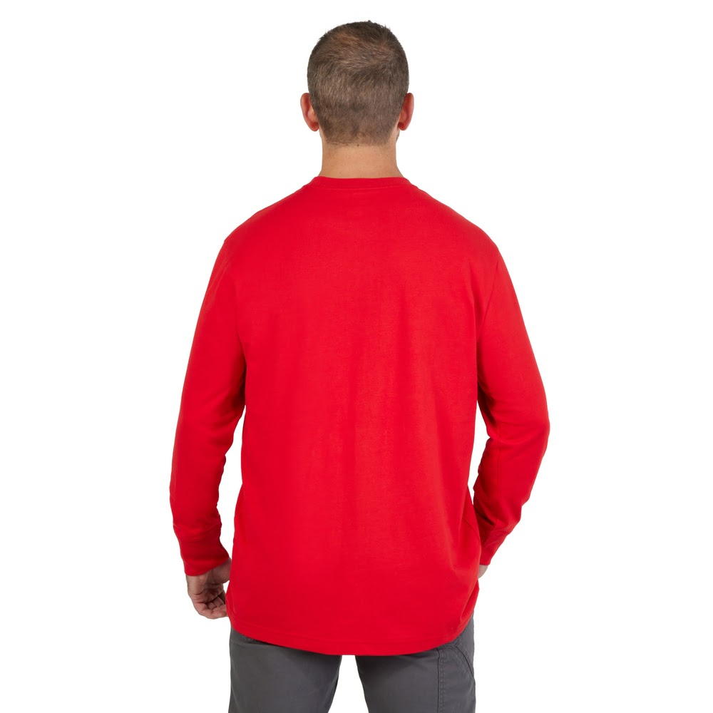 Milwaukee 608R Heavy Duty T-Shirt - Long Sleeve Logo Red