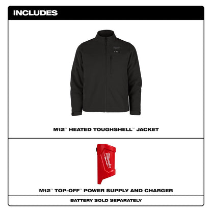 Milwaukee M100B-20 M12 Heated Black Toughshell Jacket Only