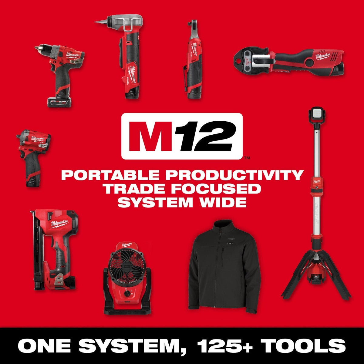 Milwaukee M100B-20 M12 Heated Black Toughshell Jacket Only
