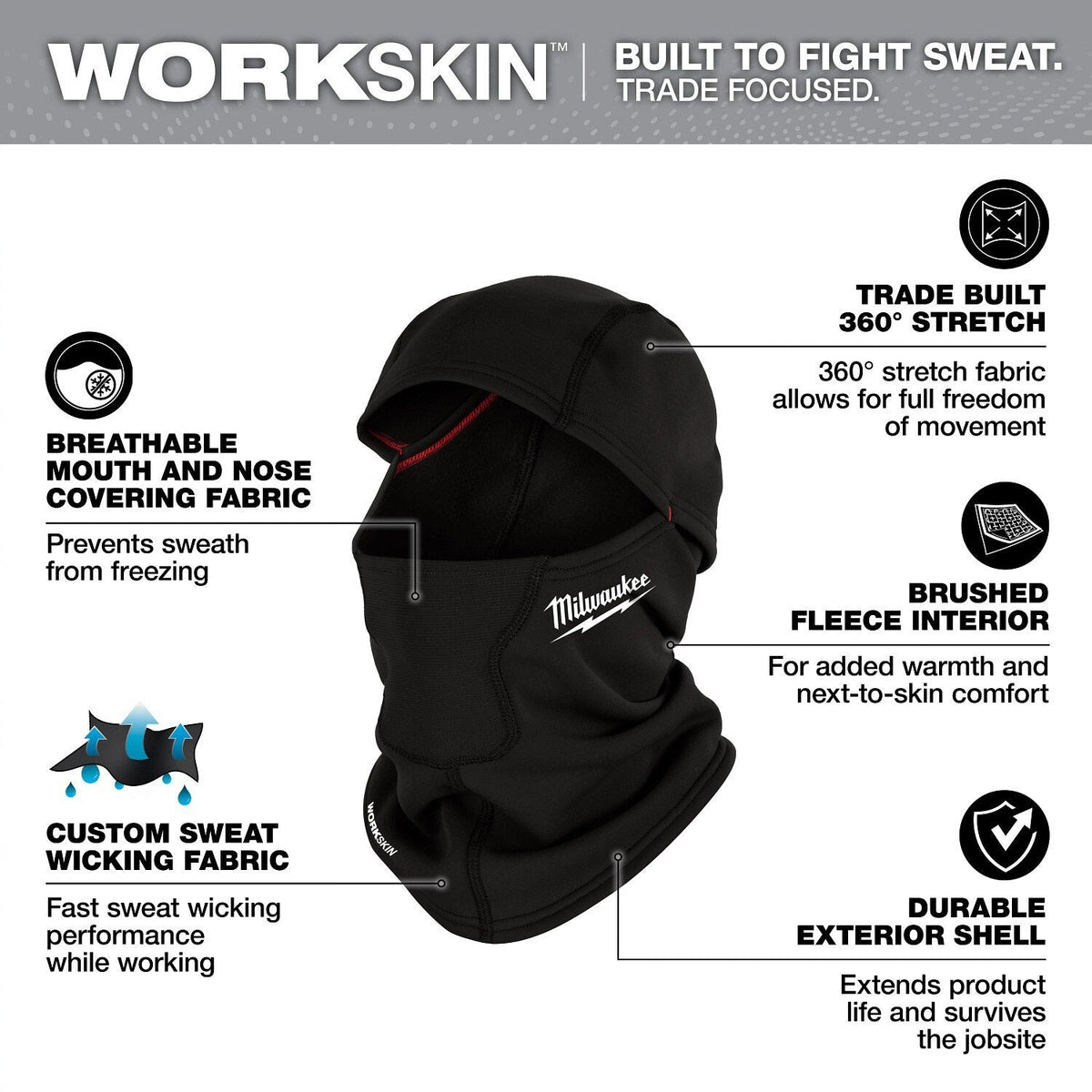 Milwaukee M753B WORKSKIN  Balaclava
